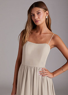 Azazie Calianna Bridesmaid Dresses Frost A-Line Off the Shoulder Chiffon Convertible Dress image2