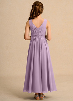Azazie Ducky Girls Formal 플라워 걸 드레스 A라인 주름진 쉬폰 발목 길이 드레스 image2
