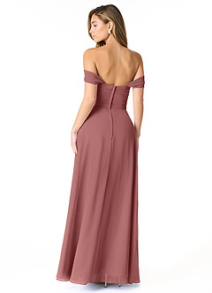 Azazie Kaitlynn Bridesmaid Dresses Amethyst Empire Ruched Chiffon Convertible Dress image3