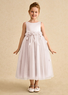 Azazie Lux Flower Girl Dresses Rose Petal A-Line Beaded Tulle Dress image5