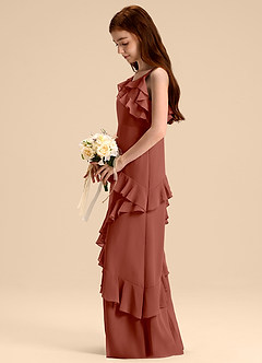 Azazie Evara Junior Auburn A-Line Chiffon Dress image5