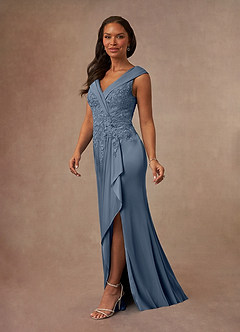 Azazie Calathea Mother of the Bride Dresses Twilight A-Line Lace Dress image2