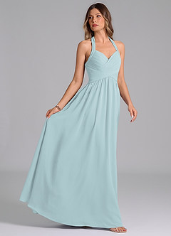 Azazie Darlyn Bridesmaid Dresses Mist A-Line Pleated Chiffon Dress image6