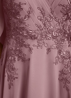 Azazie Tilda Abiti per la Madre della Sposa Abito A-Line in Chiffon Pizzo Rosa Polverosa image6