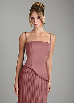 Azazie Tierney Bridesmaid Dresses Desert Rose A-Line Strapless Chiffon Convertible Dress image2