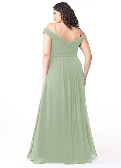 Azazie Audrianna Bridesmaid Dresses Dusty Sage A-Line Off-The-Shoulder Gathered Chiffon Convertible Dress image8