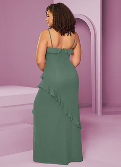 Barbie ♥ Azazie Brautjungfernkleider Etui Chiffon Kleid Eukalyptus image10