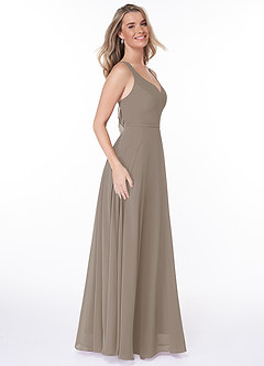 Azazie Briena Schlussverkauf A-Linie Schleifen Chiffon Kleid Dusk image3