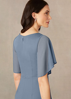 Azazie Selah Mother of the Bride Dresses Twilight A-Line V-Neck ruched Mesh Dress image5