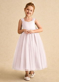 Azazie Chickadee Flower Girl Dresses Blushing Pink Ball-Gown Sweetheart Neckline Matte Satin Dress image5