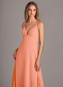 Azazie Amina Bridesmaid Dresses Sunset A-Line Chiffon Dress image5