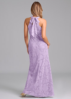 Azazie Doretta Bridesmaid Dresses Lilac Mermaid Pleated Floral Burnout Dress image6
