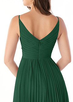 Azazie Raychelle Abiti da Damigella Abito A-Line in Chiffon con Scollo a V Verde Scuro image6