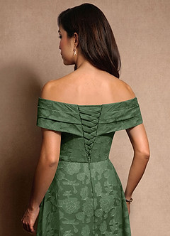 Azazie New Britain Mère de la mariée Robes Robe Trapèze en Blumen-Burnout Plissée Eucalyptus image8
