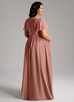 Azazie Verna Maternity Bridesmaid Dresses A-Line V-Neck Ruched Chiffon Floor-Length Dress image8
