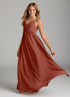 Azazie Raychel Junior Klänning av A-Line i Chiffong Plisserad image3