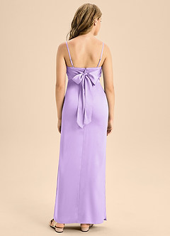 Azazie Mai Junior Lilac A-Line Sweetheart Neckline Stretch Satin Dress image2