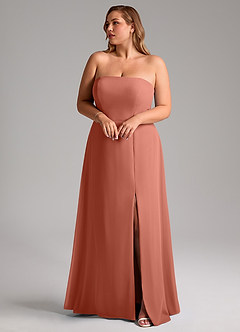 Azazie Wren Bridesmaid Dresses Clay A-Line Side Slit Chiffon Convertible Dress image9