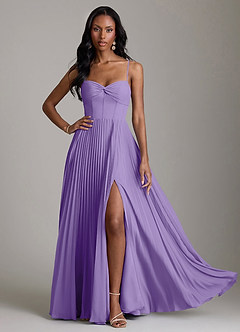 Azazie Akiko Abiti da Damigella Abito A-Line in Chiffon Scollo a Cuore Tahiti image3