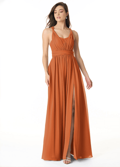 Azazie Olani Brautjungfernkleider Wandelbar A-Linie Schulterfrei Chiffon Kleid Kanel image1