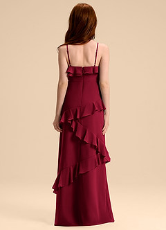 Azazie Evara Junior Burgundy A-Line Chiffon Dress image2