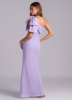 Azazie Yuanna Bridesmaid Dresses Lilac Mermaid One Shoulder Chiffon Dress image6