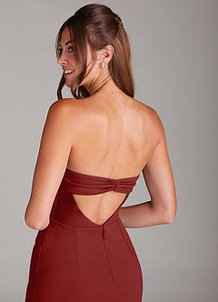 Azazie Leonis Bridesmaid Dresses Terracotta Sheath Strapless Stretch Crepe Convertible Dress image5
