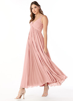 Azazie Raychelle Bridesmaid Dresses Rosette A-Line V-Neck Chiffon Dress image4
