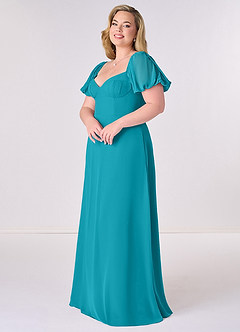 Barbie ♥ Azazie Bridesmaid Dresses Jade A-Line Pleated Chiffon Dress image9