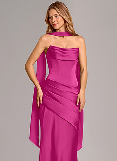 Azazie Pelagia Brudtärnklänningar Klä av Sjöjungfru i Stretch Satin Korsett Fuchsia Konvertibel image5