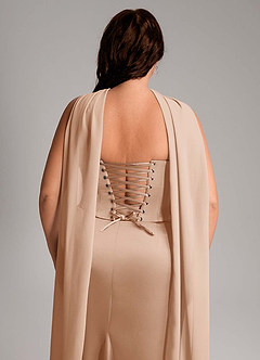 Azazie Sorrel Vestidos de damas de honor Vestido de Rosa Inglesa de Satén Elástico de Corte Sirena Convertible con Sin tirantes image14