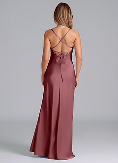 Azazie Seema Bridesmaid Dresses Desert Rose Mermaid Corset Stretch Satin Dress image7