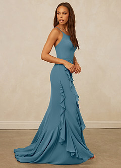 Christian Siriano Bridal for Azazie 1006 Bridesmaid Dresses Bermuda Mermaid Ruched Chiffon Dress image5