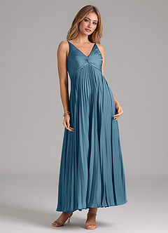 Azazie Raychelle Bridesmaid Dresses Bermuda A-Line Pleated Stretch Satin Dress image5