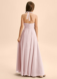 Azazie Kady Junior Abito A-Line in Chiffon Scollo a Cuore Rosa Rossore image2