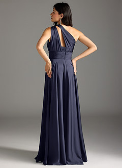Azazie Charlize Jurken voor bruidsmeisjes Jurk van Stretch Satijn met A-lijn One-shoulder Stormachtig image6