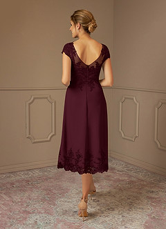 Azazie Terrano vestidos de madre de la novia Vestido de Cabernet de Encaje de Corte En A con Cucharón image3