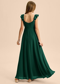 Azazie Carmin Junior Klä av A-Line i Chiffong Rynkad image2