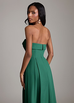 Azazie Lucienne Bridesmaid Dresses Emerald A-Line Strapless Chiffon Convertible Dress image7