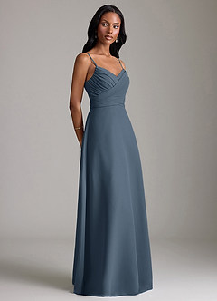 Azazie Kali Brudtärnklänningar Klä av A-Linje i Chiffong Plisserad Neptunus image3