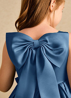 Azazie Jessie Flower Girl Dresses Twilight A-Line Bow Matte Satin Dress image8
