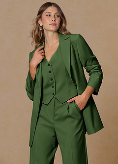 front Rowan Olive Refined Weave Performance blazer
