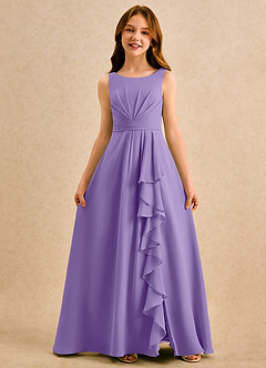 Azazie Chibi Girls Formal Abiti da Ragazza di Fiori Abito A-Line in Chiffon Plissettato Tahiti image3