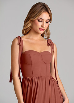 Azazie Anastacia Bridesmaid Dresses Auburn A-Line Sweetheart Neckline Chiffon Dress image7