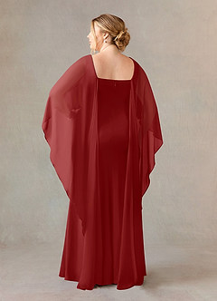 Azazie Dion Mother of the Bride Dresses Rust Sheath Scoop Stretch Crepe Dress image9