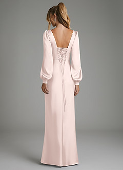 Azazie Brianna Kleider zum Anprobieren zu Hause Meerjungfrau-Linie Korsett Stretch-Satin Kleid Zartrosa image7