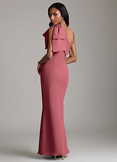Azazie Yuanna Bridesmaid Dresses Merlot Mermaid One Shoulder Chiffon Dress image2