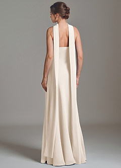 Azazie Ilana Jurken voor bruidsmeisjes Jurk van Chiffon met A-lijn Strapless Wit Albast image2