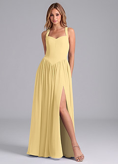 Azazie Francis Bridesmaid Dresses Butter A-Line Corset Chiffon Dress image3