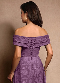 Azazie New Britain Mère de la mariée Robes Robe Trapèze en Blumen-Burnout Plissée Glycine image8